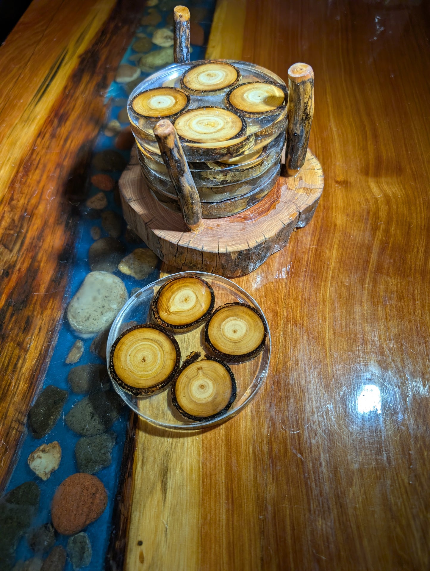 Wood Epoxy Coaster Sets